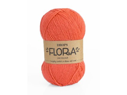 Příze DROPS Flora uni colour 19 - korálová