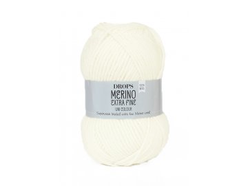 Příze DROPS Merino Extra Fine uni color 01 - přírodní