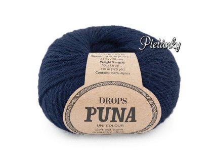 Příze DROPS Puna uni colour 13 - tmavá modrá