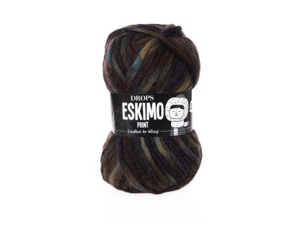 Příze DROPS Eskimo Print 28 - dřevěné uhlí
