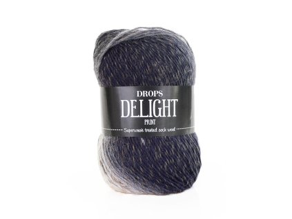 Příze DROPS Delight print 02 - černá-šedá-hnědá