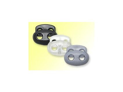 Brzdička  dvoušňůrová - čirá 01, 17 x 15 mm