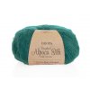 Příze DROPS Brushed Alpaca Silk 11 - tmavá zelená