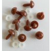 Oči s pojistkou 15 mm – hnědé