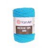 Macrame Rope 763, 3mm - tyrkysová