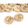 Dřevěný knoflík  19,7 mm květy