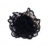 Aplikace krajkový květ 60 mm černý