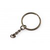 Kroužek na klíče O25 mm s řetízkem, 780828, staromosaz