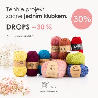 Tenhle projekt možná začne jedním klubkem. A pak už to znáte: "Ještě nahodím pár oček…“ 😊 12 přízí DROPS je teď se slevou...
