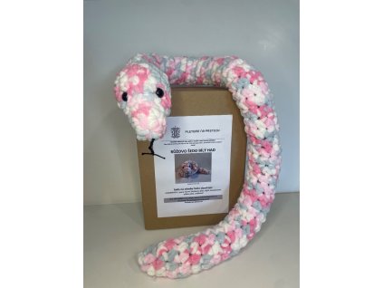 Růžovo šedo bílý had