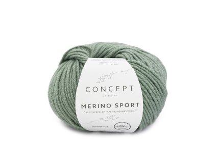 yarn wool merinosport knit merino extrafine sage autumn winter katia 68 fhd
