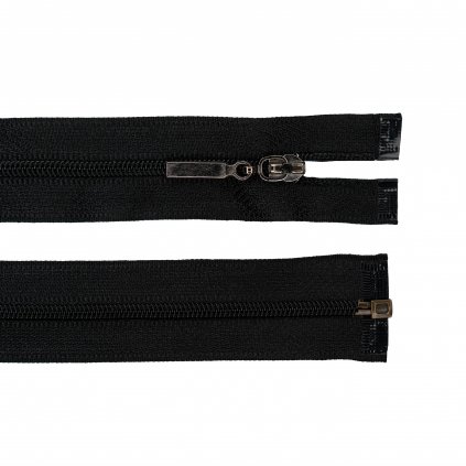 Zips čierny, špirálov, umelý, šírka zúbkov 4mm, dĺžka 35 cm - X113