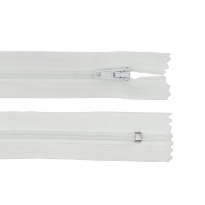 Zips špirálový biely, šírka zúbkov 4 mm, dĺžka 14 cm
