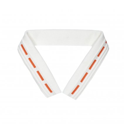 Polokragen zum Annähen WEISS mit orangen Streifen