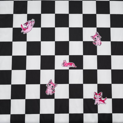 Silk satin checkerboard cats