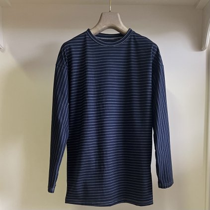 Antistatické tričko s dlhým rukávom, okrúhly výstrih DARK BLUE