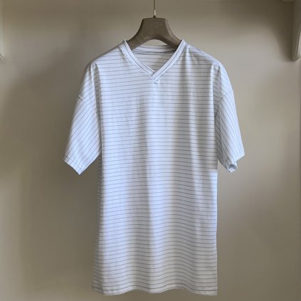 Antistatické tričko s krátkym rukávom, výstrih do V WHITE