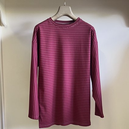 Antistatické tričko s dlhým rukávom, okrúhly výstrih BORDO