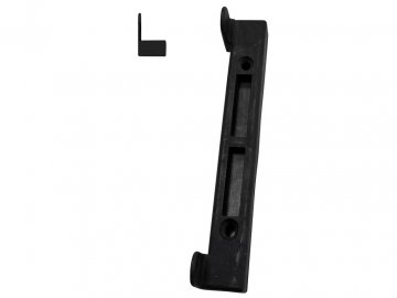 Doraz branky, brány PVC černý na rovný profil 27 x 3,4 cm