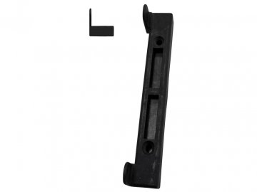 Doraz branky, brány PVC černý na rovný profil 27 x 5 cm