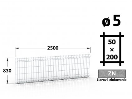 plotovy panel 5mm oko 50x200 pluto delfin classic vyska 083 dlzka 250 ziarovo pozinkovany 46 drotov