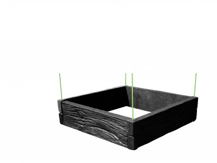 vyvyseny zahon betonovy 100x100cm vzor drevo antracitova 25cm