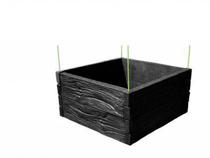 vyvyseny zahon betonovy 100x100cm vzor drevo antracitova 50cm