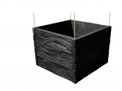 vyvyseny zahon betonovy 100x100cm vzor drevo antracitova 75cm