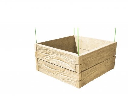 vyvyseny zahon betonovy 100x100cm vzor drevo pieskovec 50cm