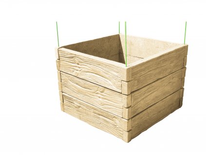vyvyseny zahon betonovy 100x100cm vzor drevo pieskovec 75cm