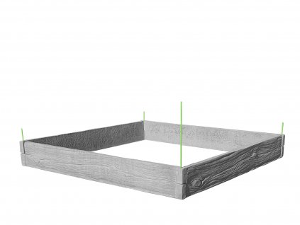vyvyseny zahon betonovy 200x200cm vzor drevo prirodna seda 25cm