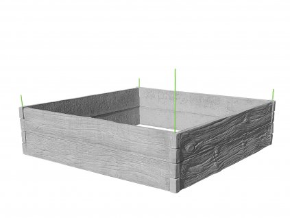 vyvyseny zahon betonovy 200x200cm vzor drevo prirodna seda 50cm