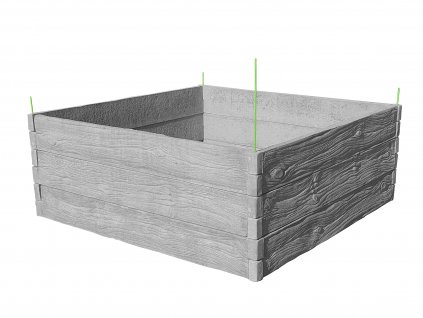 vyvyseny zahon betonovy 200x200cm vzor drevo prirodna seda 75cm