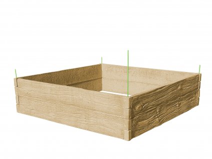 vyvyseny zahon betonovy 200x200cm vzor drevo pieskovcovy 50cm