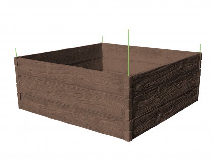vyvyseny zahon betonovy 200x200cm vzor drevo hneda 75cm