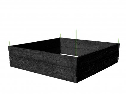 vyvyseny zahon betonovy 200x200cm vzor drevo antracitovy 50cm