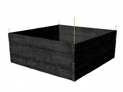 vyvyseny zahon betonovy 200x200cm vzor drevo antracitovy 75cm