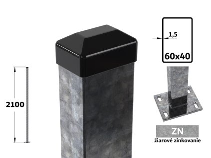 plotovy stlpik s patkou 210cm zinkovany
