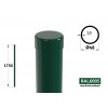 okruhly plotovy stlpik priemer 48 mm pletivo na plot dlzka 1750 mm pozinkovany poplastovany machova zelena ral 6005