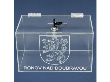 Kasička, pokladnička 250x150x150 mm + gravír, zámek