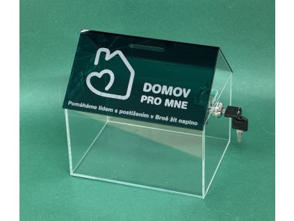 Kasička, pokladnička domeček 200x150x200 mm + gravír, zámek