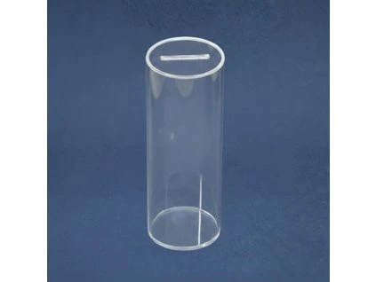 Plexi kasička, pokladnička válec 80x220 mm