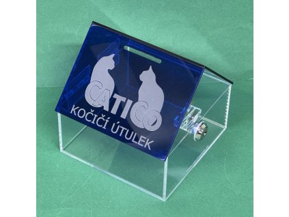 Kasička, pokladnička domeček 150x150x150 mm + gravír, zámek