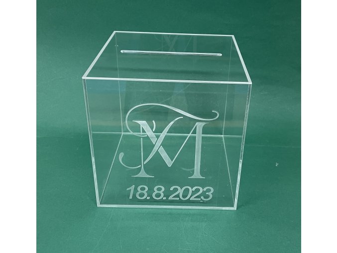 Svatební box na přání 250x250x250 mm + gravír se zafrézovaným víkem
