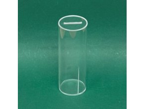 Plexi kasička, pokladnička válec 80x220 mm