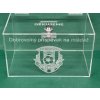 Plexi kasička, pokladnička o rozměru 250x150x150 mm + gravír se zámkem je vhodná pro Veřejné sbírky, charity, obce...
