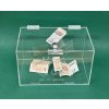 Plexi kasička, pokladnička o rozměru 250x150x150 mm + gravír se zámkem je vhodná pro Veřejné sbírky, charity, obce...