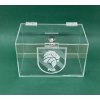 Plexi kasička, pokladnička o rozměru 250x150x150 mm + gravír se zámkem je vhodná pro Veřejné sbírky, charity, obce...