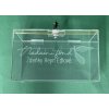 Plexi kasička, pokladnička o rozměru 250x150x150 mm + gravír se zámkem je vhodná pro Veřejné sbírky, charity, obce...