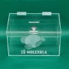 Plexi kasička, pokladnička o rozměru 250x150x150 mm + gravír se zámkem je vhodná pro Veřejné sbírky, charity, obce...